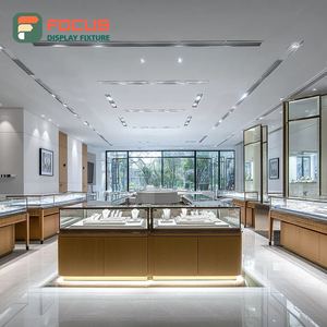 Luxury Jewelry Store Display System Wood Frame Jewelry Shop Showcase Cabinet - Product Image 2