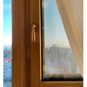 Fenêtres en composite bois-aluminium de style européen, surface brossée, résistantes à l'eau, cadres de portes et fenêtres - Product Image 2