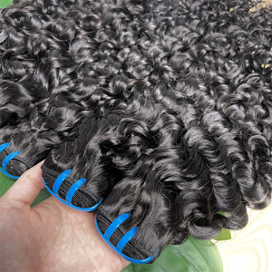 Extensiones de cabello crudo de aspecto Natural Premium, paquetes de cabello humano negro con ondas de agua para uso en salón, estilos de cabello <span class=keywords><strong>rizado</strong></span> de larga duración - Product Image 4