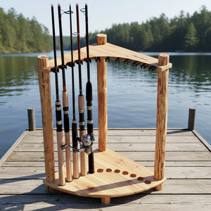 Soporte de Almacenamiento para Alicates de Pesca de Madera y Acero Inoxidable, Exhibidor de Alicates de Pesca con Grosor Personalizable - Product Image 1