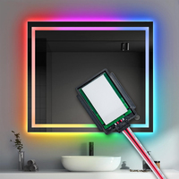 Cermin LED Pintar 60W dengan Dimmer RGB, Kontrol Sakelar Induktif, 12V 5A DC, Sensor Sentuh Tanpa Tingkat untuk Kamar Mandi