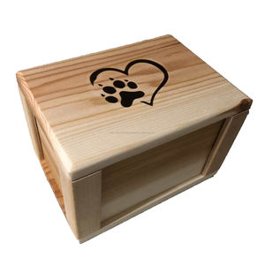 เลเซอร์แกะสลักสีแดงAlderสุนัขPawพิมพ์ไม้Pet Cremation Urn - Product Image 2