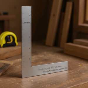 Ensemble de carrés ECO simples, 200 mm, règle d'angle droit en métal de précision pour le travail du bois et la menuiserie - Product Image 3