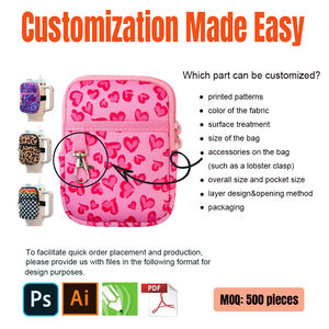 Double Layer Tall Water Bottle Carrier <strong>Bag</strong> for Stanley 40oz with Phone Pocket Zipper Pocket <strong>Large</strong> Capacity Fiber Cup Holder - Product Image 3