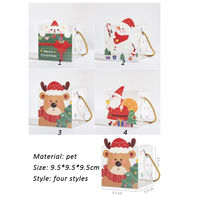 Boîte cadeau de Noël avec poignée, Père Noël, emballage de bonbons et de collations, sac fourre-tout, boîtes à bonbons en PVC, boîte d'emballage transparente pour collations