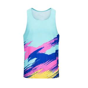 Débardeur de sport sans manches à imprimé dégradé, gilet de course respirant à séchage rapide, haut de sport pour l'entraînement physique, personnalisable - Product Image 1