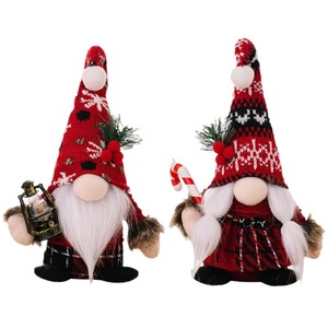 Faceless Light up Gnomes Plush Figurine Doll Xmas Ornaments Knitted Curved Hat Crutch Dwarf Vintage <strong>Christmas</strong> Party Home <strong>Decor</strong> - Product Image 1