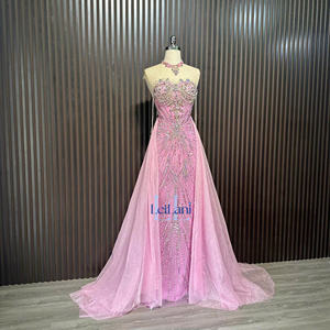 Vestido de Mujer sin Mangas, Tipo Tubo, en Tela de Seda con Adornos de Pedrería de Alta Gama, Elegante para Fiestas y Eventos Nocturnos - Product Image 4