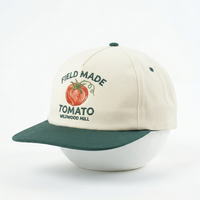 Gorra de Béisbol Unisex Retro de Dos Tonos con Visera Plana, 6 Paneles, Estructurada, de Sarga de Algodón, con Logotipo Bordado Personalizado