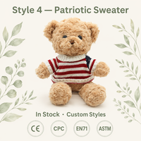 Boneka Beruang Teddy Super Lembut dari Bahan Beludru Mawar dengan Berbagai Pakaian Sweater Rajut, Hadiah Ulang Tahun untuk Mengurangi Stres, MOQ Rendah
