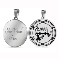 Sceau du Seigneur Mammon, sceau occulte, la clé inférieure de Salomon, roi Asmoday, origines, collier pendentif en acier inoxydable