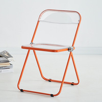 Chaises de salle à manger modernes en acrylique avec coussin amovible pour la maison, le bureau, l'appartement, la salle de bain, la salle de sport - Chaises en plastique colorées (Marque EAGLE)