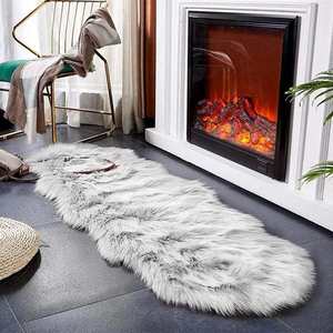Sample Support Custom 2P Soft Faux Wool Floor MAT Washable Living Room Area Rugs Sets with Home Decor Fake Sheepskin Fur <strong>Carpets</strong> - Product Image 2
