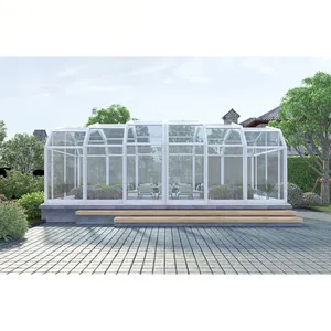 Achtertuin En Patio Gesloten Automatische Covers Elektrisch Uitschuifbaar Gehard Glas Elektrische Serre Tiny House Kit