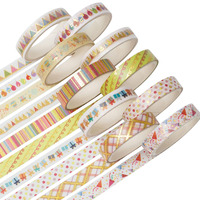 Ensemble de ruban adhésif washi décoratif pour journal en feuille d'or, ruban adhésif washi adhésif simple face, autocollants pour les filles à la mode, utilisation au bureau