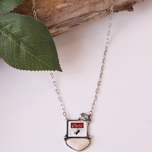 Collana in Stile Occidentale per Donna <span class=keywords><strong>e</strong></span> Uomo, Collane Rosse con Pendenti Geometrici a Fulmine <span class=keywords><strong>e</strong></span> Goccia d'Acqua, Turchese <span class=keywords><strong>e</strong></span> Rosso - Product Image 6