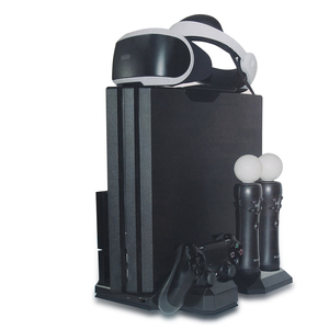 แท่นวางเครื่องเล่น <span class=keywords><strong>PS4</strong></span>/<span class=keywords><strong>PS4</strong></span> Pro/<span class=keywords><strong>PS4</strong></span> Slim แบบตั้งโต๊ะอเนกประสงค์ พร้อมพัดลมระบายความร้อน ที่ชาร์จคอนโทรลเลอร์ และแท่นโชว์ - Product Image 4