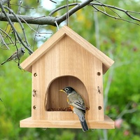 Maison pour animaux de compagnie en bois et mangeoire pour oiseaux, maison pour oiseaux suspendue