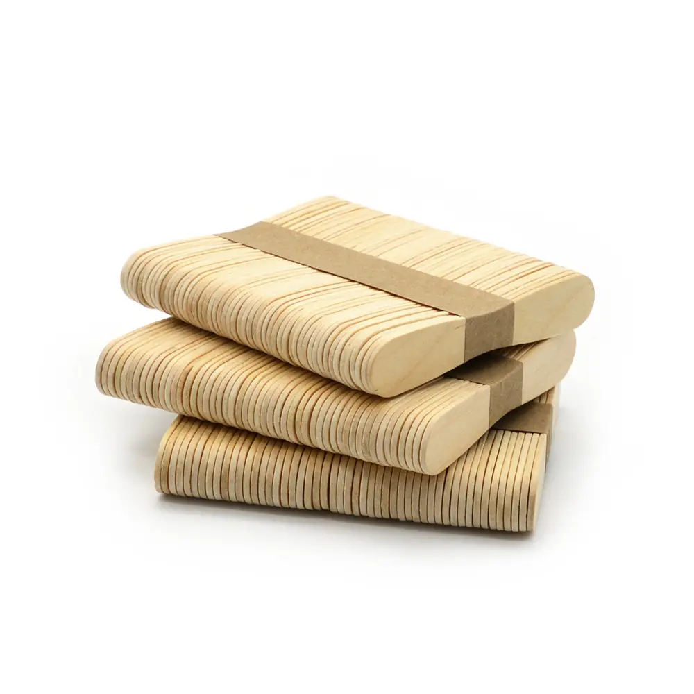 عصا لصنع الآيس كريم من الجهات المصنعة, عصا خشبية تستخدم مرة واحدة تستخدم في تعبئة الآيس كريم بحجم 114 مللي متر
