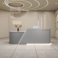 Comptoir de réception moderne 2026 avec logo personnalisé et éclairage LED pour hôpital, hôtel, salon de beauté, supermarché, bar à domicile