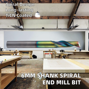 Zanho 2025 đơn lưỡi mộc xoắn ốc xoắn ốc cuối nhà máy Bộ định tuyến bit altin/ticn/DLC siêu cứng Vonfram cacbua tùy chỉnh - Product Image 2