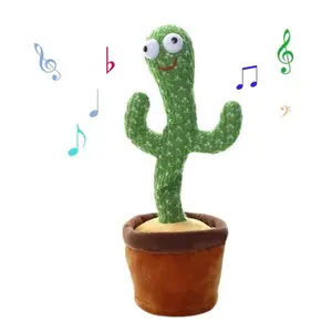 2024 Wholesale Funny Can Speak Cactus Plush Dancing Cactus Novelty Gag Baby Fidget Sensory Educational Toys For Kids Boys Girls