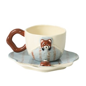 Taza de café de cerámica Chaozhou con diseño creativo estilo Ins, con tapa de panda de dibujos animados, para uso en exteriores, alta calidad. - Product Image 5