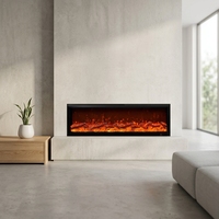 Cheminée électrique encastrée murale au design moderne avec flamme simulée, chauffage décoratif d'intérieur