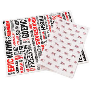 Feuilles de <span class=keywords><strong>papier</strong></span> ciré personnalisées avec logo imprimé, revêtement PE, <span class=keywords><strong>pour</strong></span> emballage alimentaire (viandes, hamburgers, frites, sandwichs), <span class=keywords><strong>papier</strong></span> sulfurisé, <span class=keywords><strong>papier</strong></span> ciré - Product Image 1