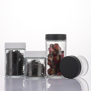 Barattoli in Vetro Opaco Nero e Bianco <span class=keywords><strong>Petra</strong></span> 15/30/60/90/120ml per Confezionamento Fiori di Canapa con Tappo a Vite Resistente ai Bambini - Product Image 2