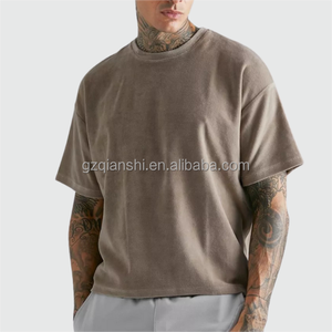 เสื้อยืดผ้าฝ้ายหนานุ่มแบบเรียบง่ายสำหรับผู้ชาย เสื้อยืดสีขาวคุณภาพสูงแบบยูนิเซ็กซ์ เสื้อยืดโอเวอร์ไซส์ทรงบ็อกซี่แบบครอป - Product Image 4