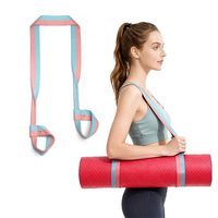 Sangle de tapis de yoga bicolore en polycoton Grom avec serviettes de plage et couvertures - 162 cm de longueur, un essentiel unisexe indispensable pour le fitness