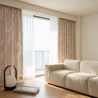 Rideau occultant en chenille doux au toucher de luxe avec imprimé magnolia et isolation thermique pour le traitement des fenêtres du salon