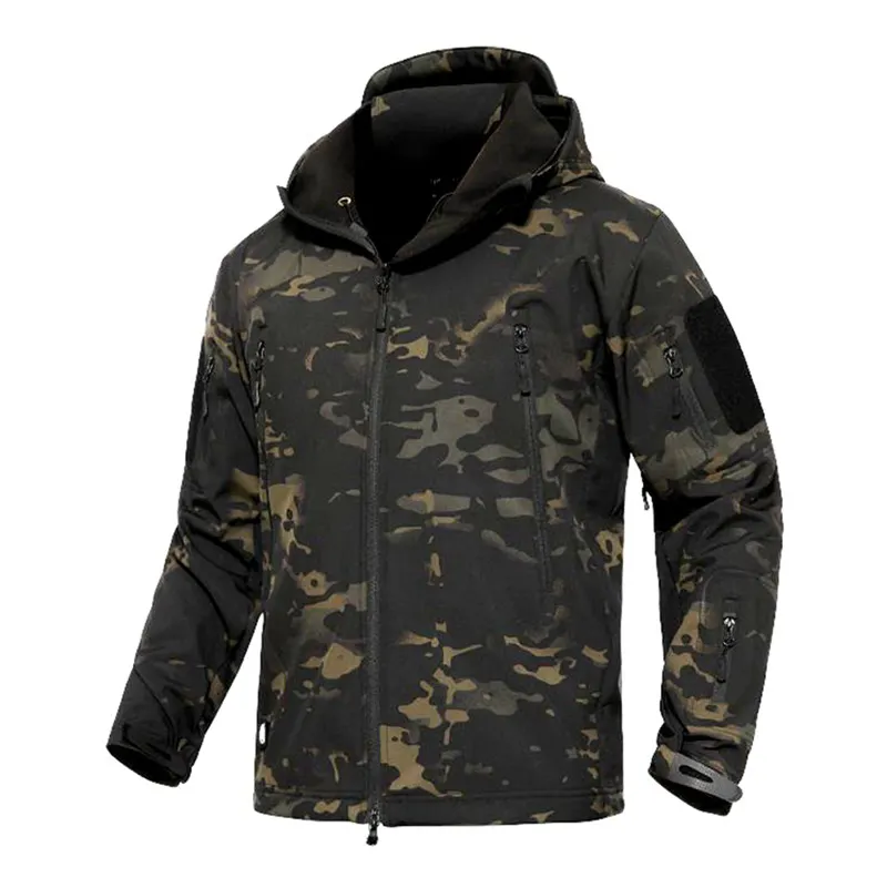 Hihg Quality Men's Outdoor Camping Soft Shell Windproof Clothes Fleece Multicam Black Tactical Uniform Jackets