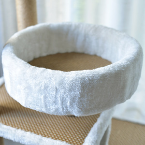 Menara Kucing Modern dari Rotan Sisal dan Kayu, Dilengkapi Tiang Garuk, Kandang, dan Tempat Bertengger di Atas - Product Image 5