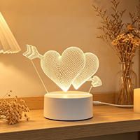 Lampe de chevet de bureau moderne intelligente 2026 en acrylique LED RVB à faire soi-même avec veilleuse USB, design 3D pour chambre à coucher et salon