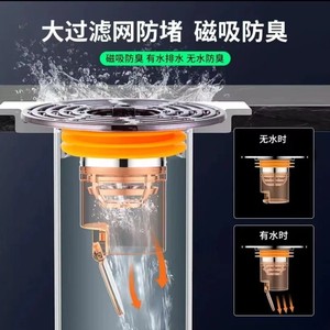 Desagüe de Piso con Núcleo Anti-Olor, Doble Propósito, PVC, Diseño Minimalista para Protección de Alcantarillado en Baños - Product Image 4