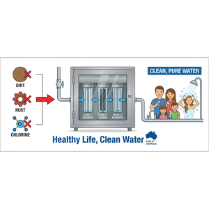 Sistema de Filtro de Agua para Toda la <span class=keywords><strong>Casa</strong></span> Premium de 20 Pulgadas, 3 Etapas, Color Azul - Gabinete Protector y 3 Manómetros - 1 Pulgada BSP para Hogares Australianos - Product Image 6