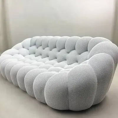 Werkseitig hergestellte Schnitt wolke Blumen form Knöpfen Gepolsterter Stoff Hotels ofa Für Projekt Bubble Sofa