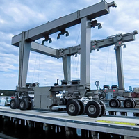 Grue de quai hydraulique professionnelle pour le transport de navires, grue de quai portable robuste avec une capacité de 100 tonnes, moteur et boîte de vitesses