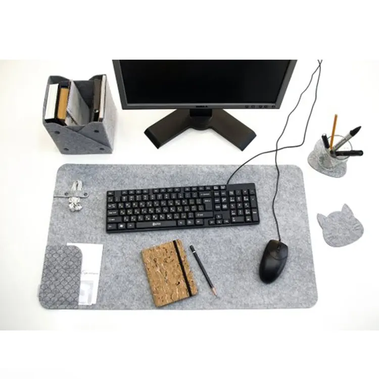 High quality 3mm felt material custom office felt desk pad with low price