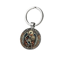 Llavero Metálico Impreso al por Mayor, Novedad 2026, Llavero Religioso Católico de Protección, Anillo para Llaves con Patrón Personalizado, Recuerdo, Regalo