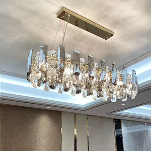 Modern Home Decorative Large Wedding Hall Glossy Rectangle Rain Drop <b>Crystal</b> <b>Chandelier</b> - Product Image 2