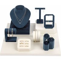 Ensemble de présentoirs à bijoux en velours de luxe, présentoir pour collier, bague, boucles d'oreilles, bracelet, pour magasin de détail