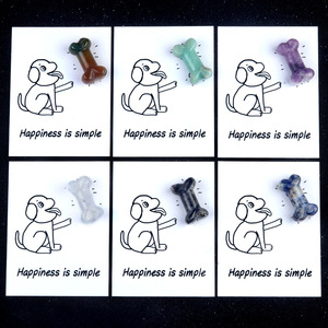 Vente en gros de cartes de guérison en cristal naturel d'agate 35mm, os de chien gravé, <span class=keywords><strong>carte</strong></span> de Noël créative et amusante - Product Image 1