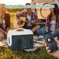 Kotak Pendingin Terisolasi Tahan Guncangan 15L dengan Speaker Bluetooth, 6 Sisi Busa PU, untuk Berkemah Piknik, Menjaga Makanan Tetap Dingin
