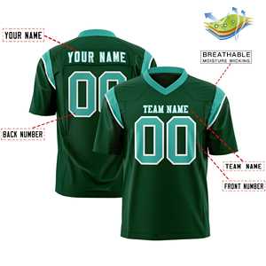 Maillot de football américain personnalisé vert aqua à deux tons avec découpe sur les épaules - Product Image 2