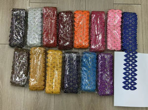 Hecho a mano 3D nuevo diseño bordado encaje apliques flor parche guipur Technics lentejuelas para mujer vestido de fiesta de boda 5 yardas - Product Image 6