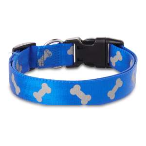 Vibrant Life Collar de perro ajustable de poliéster reflectante, azul, grande - Product Image 2