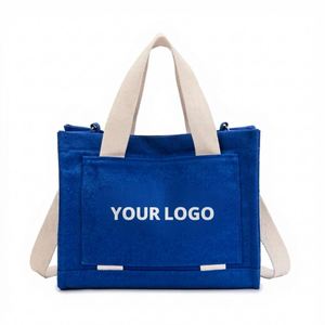Factory Customizable Logo High Quality Portable Crossbody Shoulder <b>Patchwork</b> Color Contrast Heavy Duty Canvas Tote <b>Bag</b> - Product Image 1